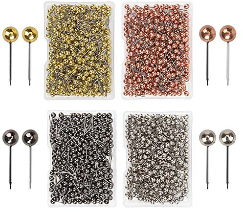 Supertool Pinnnadeln mit rundem Kopf, 0,3 cm, mit Edelstahlspitze für Weltkarte und Korktafel, 1600 Stück