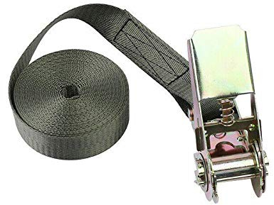 Sangles de sécurité, Sangle de Serrage et de Tension Super Résistante à Cliquet, Capacité d'Arrimage 800 kg Résistance à la Rupture pour Équipement de Pelouse, Moto (1 Pièce – ArmyGreen – 25 mm x 8 m)