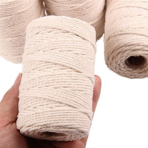 Egurs Baumwollseil Baumwollkordel Baumwollgarn 4mm 30m/roll