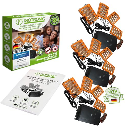 ISOTRONIC 3in1 Marderabwehr Blitz Marder-Frei für Auto 12V Marderschock Marderscheuche Marderfrei Marderschutz mit Hochspannung, LED-Blitzlicht, Hochfrequenztöne, wasserdicht (3)