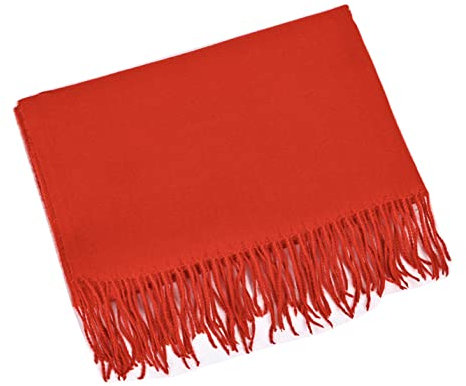 AXZ Cashmer Damen Winter Schal einfarbig weich warm Herbst Winter Kaschmir Schal, rot, Large