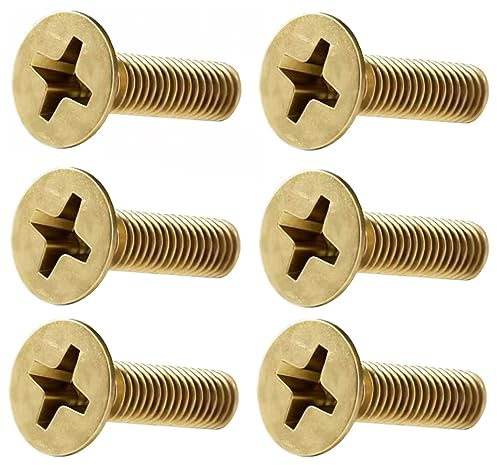NACX M3 x 10 mm Flachkopf-Kreuzschlitz-Maschinenschrauben, Senkkopfschrauben, Messing, 150 Stück