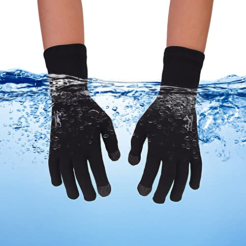 OTTERSHELL Warme Handschuhe für den Winter, wasserdicht, atmungsaktiv, mit Touchscreen, für alle Outdoor-Aktivitäten, Laufen, Radfahren, Wandern, kaltes Wetter. (Schwarz, XL)