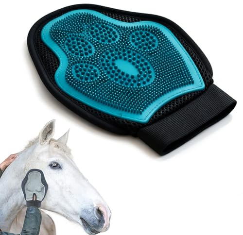 DHinkyoung Multifunctional Horse Brush Glove - Breathable Horse Hair Remover Mitt for Dog and Cat Washing Grooming Shedding