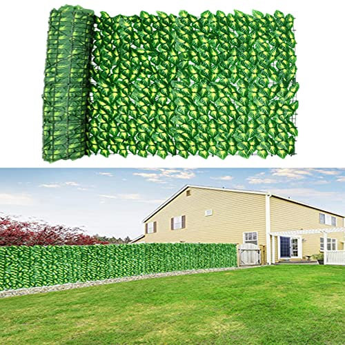 Künstlicher Efeu Sichtschutz Bildschirm,erweiterbare Spalier-Zaunrolle mit Efeublättern, UV-beständige Sichtschutzwand, Landschaftsgestaltung, Gartenzaun, Balkonschirm(Size:1.5x7m)