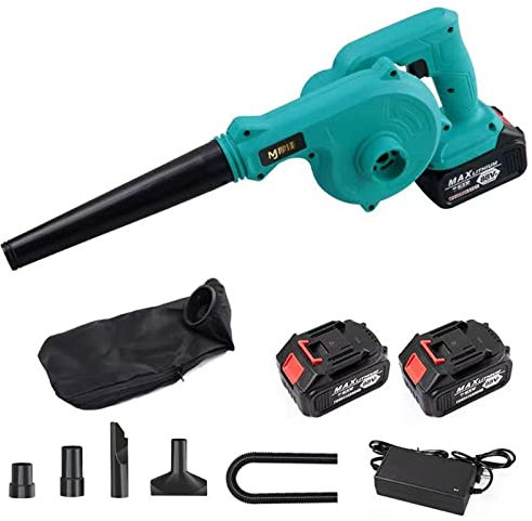Soffiatore per Foglie 2 in 1 Aspirafoglie Leggero Alimentato a Batteria Portatile, Batteria al Litio da 21 V 3,0 Ah, Sacchetto per la Polvere, soffiatore Elettrico per Polvere, Piccoli rifiuti, Cura