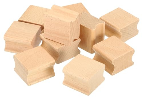 PATIKIL Supporti in Legno per Timbri Vuoti 30x30mm, Pz20 Timbro di Gomma in Legno con Manico, blocco di Legno Duro per La Realizzazione di Timbri Fai da Te, Stile 2, Marrone