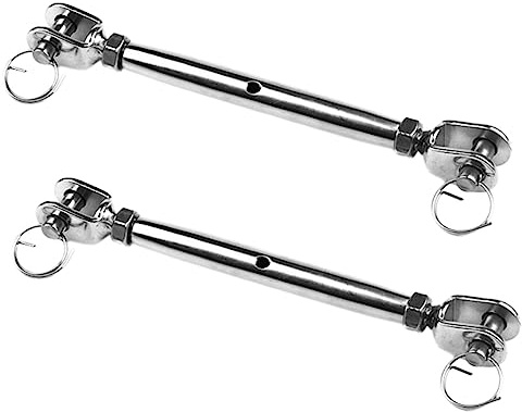 Gatuida 2pcs Stainless Steel Closed Body Turnbuckle Heavy Duty Rigging Screw for Wire Rope Cable Turnbuckle