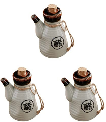 KOHARA 3 stücke Keramik Sojasauce Dispenser Traditionellen Japanischen Stil Shoyu Lagerung Flasche Topf Gewürz Wasserkocher Öl Essig Glas Für Küche Restaurant