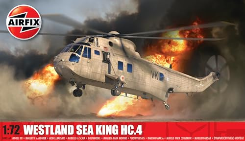 Airfix Standardmodellsats, A04056A Westland Sea King Hc.4 Modellbyggsats, Helikopterpaket I Plast För Vuxna Och Barn 8+, Setet Innehåller Sprutor Och Dekaler, Skala 1:72