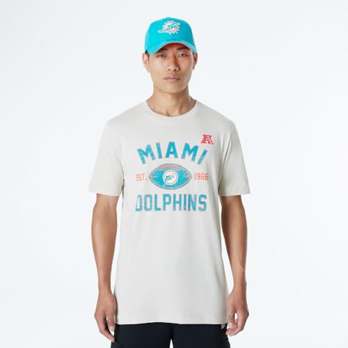 Miami Dolphins Unisex NFL Regular T-Shirt Distressed Screenprint Team Graphic Miami Dolphins Stone T-Shirt (1er Pack)