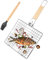 AROMUJOY Canasta de asado de Pescado, Canasta de Parrilla de Barbacoa Portátil Plegable con con Cepillo de Cocina, Cesta para Asar Pescado de Acero Inoxidable para Verduras, Camarón, Carne