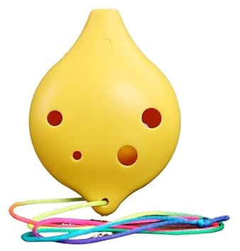 QXSJEDYCH Okarina, Kunststoff-Okarina, 6-Loch-Alt-C-Tasten-Okarina, Schüler-Anfängerinstrument, geeignet for Anfänger-Schüler-Okarina Flöte(Giallo)