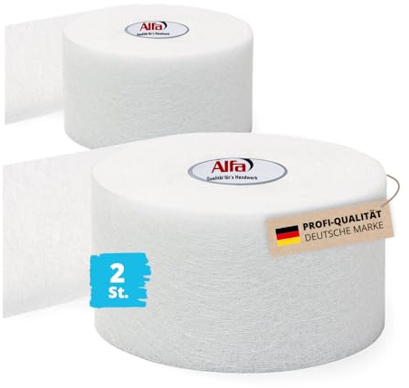2x Alfa Glasfaser Fugendeckstreifen 50 mm x 25 m Bewehrungsstreifen (50 m) | Profi-Qualität - Verspachtelung von Gipskartonplatten - Sehr dünne Glasfaserstreifen zur Rissvermeidung - Stabil