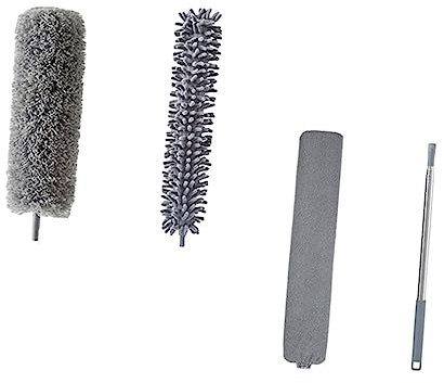 MOLUCKFU 1satz Praktisches Teleskop-staubwischer Mikrofaser Und Chenille-aufsätzen Für Gründliche Reinigung Von Möbeln Und Schwer Erreichbaren Stellen Wiederverwendbar Und Langlebig