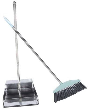 TOKIDNY Garden Brooms Dustpan Kit Long Handle Cleaning Tools Floor Sweeping Brush for Home Office Rustic Style