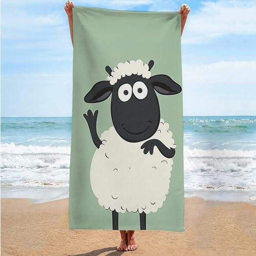 Strandtücher Süßes Schaf Personalisiertes Schaf Großes Strandtuch Weich Badetuch Saugfähig Duschtuch Für Outdoor Reise Schwimmen 80x130cm