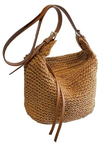 YYW Straw Beach Tote Handbag for Women, Summer Hand Woven Shoulder Bag
