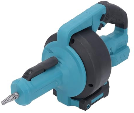 Trivella di Scarico per Tubi 3/4in-2in, Svitol Elettrico a Batteria per Lavelli con Luce LED Serpente Idraulico ad Alimentazione Automatica per Fognature, Bagno, Cucina (BLUE)