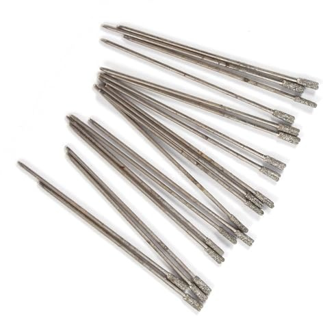 Uadme Lapidarbohrer Hart Langzeitanwendung 20 StüCk 1 Mm Diamantbeschichtete Lapidarbohrer Solide Bits Nadel FüR Schmuck Achat
