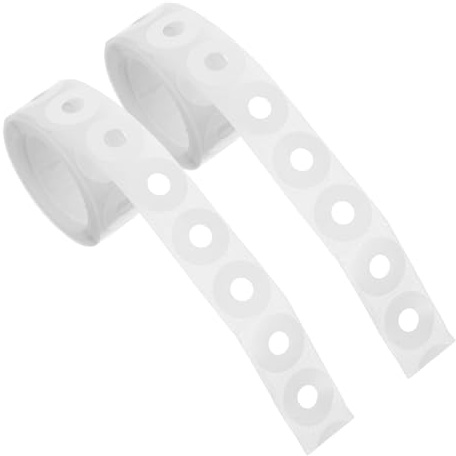 Housoutil Etiquetas Autoadhesivas Redondas Impermeables de Pvc 500 de Color Blanco para Refuerzo y Protección de Agujeros en Carpetas y Ideales para Manualidades
