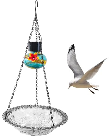 Mangeoire pour oiseaux sauvages, petit bain d'oiseaux, bain à suspendre, en acier inoxydable, résistant aux intempéries, pour clôture, balustrade, terrasse, balcon, jardin, arrière-cour