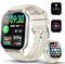 Smartwatch Damen Herren, 1,91''HD Touch Fitnessuhr mit Bluetooth Anrufe, 112+ Sportmodi Sportuhr Fitness Tracker mit Pulsmesser Schlafmonitor, IP68 Wasserdicht Schrittzähler für iOS Android, Weiß