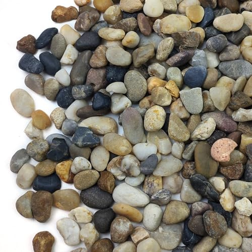 SHIZWU Aquarium Gravel, Fish Tank Gravel for Plant Substrate, Pea Gravel Decorative River Rocks(8-12mm, 1.8kg)