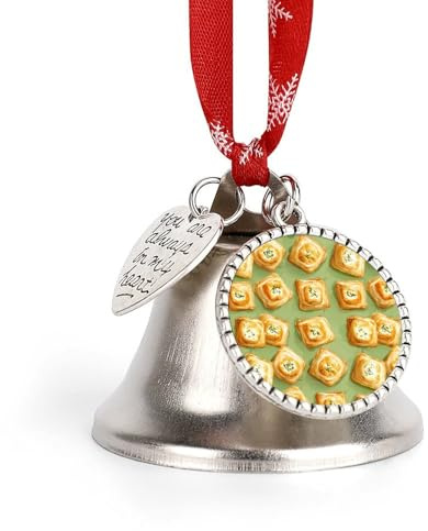 Goat Cheese Puff Christmas Bell Ornaments with Red Rope Wing and Heart Christmas Bells Decor for Weddings Parties