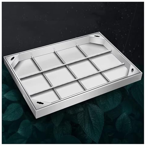 QSVPWNCBN Couvercle de Regard rectangulaire et Cadre en Acier Inoxydable, Couvercle de Remplacement pour Fosse septique, pour Garage, sous-Sol (30 x 40 cm)