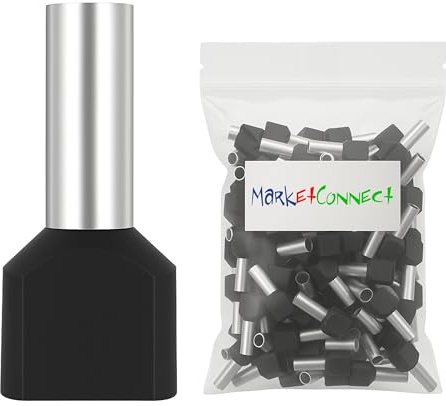 Sez. 2 x 1,5 mmq • Lung. 12/18 mm • 500 pz • Nero DIN 46228-4 • Doppio Capicorda