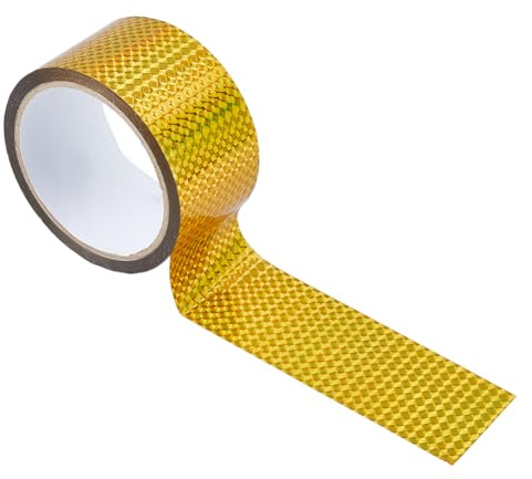 Hobbspring Cinta adhesiva metálica de poliéster de 50 m, cinta adhesiva dorada, 50 mm de ancho, para pared, ventanas, puertas, suelos y proyectos de manualidades