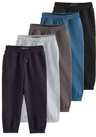 NEXT Garçon Pantalon de Jogging Basique Classique, Lot de 5 Bleu/Gris/Noir 6 Ans