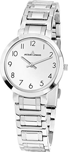 JACQUES LEMANS Damenuhr Milano Metallband massiv Edelstahl 1-1932A