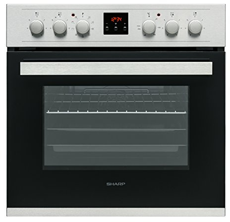 Sharp K-62D19IM0-EU Einbau-Backofen 60 cm, 78 Liter, Edelstahl, Heißluft, Multifunktionsbackofen, versenkbare Drehknebel, Energieeffizienzklasse A
