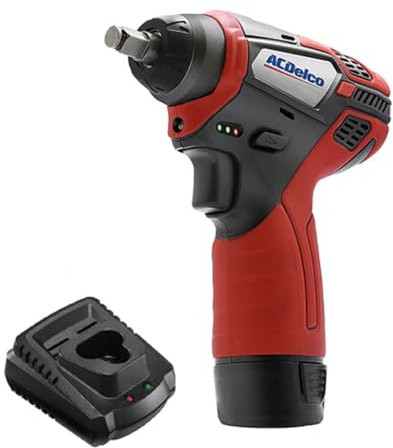 ACDelco Elektro-Schlagschrauber 3/8 27,4 m – kabelloses LED-Licht Li-Ion 12 V Max – Kompaktes Werkzeug mit 2 Akkus, Ladegerät, Serie G12 ARI12104