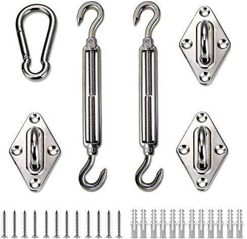LOVE STORY Hardware Kit 6 Inches Stainless Steel for Triangle Sun Shade Sail Installation