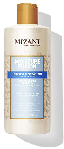 Mizani Shampooing Démêlant Ultra Hydratant, Pour Cheveux Bouclés et Frisés, Hydratation Intense et Durable, Au Miel et à l'Huile d'Argan, Moisture Fusion Rich Shampoo, 500 ml