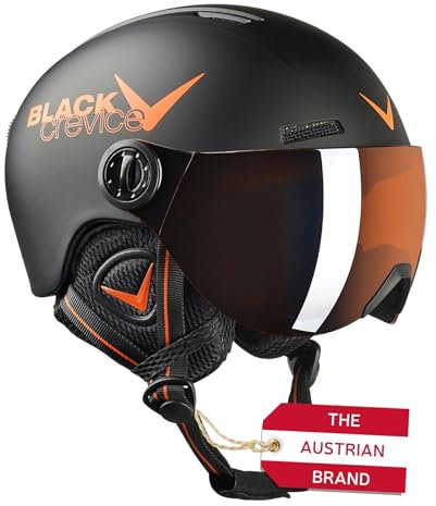 Black Crevice Kinder Visierhelm Leogang, schwarz matt/orange, 48-52 cm…
