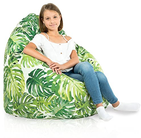 Italpouf Sitzsack XL, Riesensitzsack, Sitzkissen, Indoor & Outdoor, Sitzsack Sessel für Kinder und Erwachsene, EPS Perlen Füllung, Abnehmbarer Bezug, Wasserdicht, Zertifiziert, Dschungel