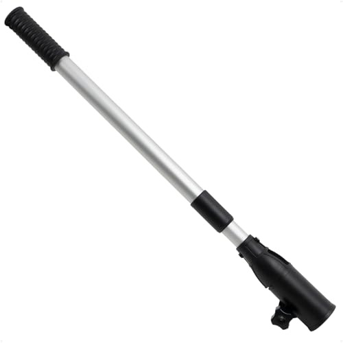 Five Oceans Tiller Handle Extension for Outboard, Twist-Lock, Extends from 17.5 to 25, Aluminum Tubing with Plastic Black Handle, Ergonomic Grip - FO4454