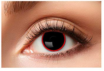 Zoelibat Lenti a Contatto Settimanali Nere Bordo Rosso Hellraiser per Halloween o Carnevale Travestimento