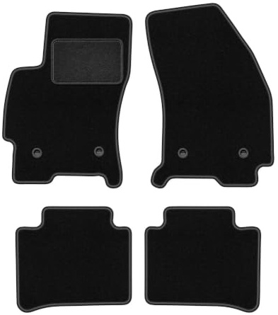 Wielganizator Alfombrillas para Ford Mondeo MK3 Estate, Liftback, Sedán 2001 – 2007 – Terciopelo – Accesorios para Coche – Alfombrillas de Coche – 4 Piezas – Negro