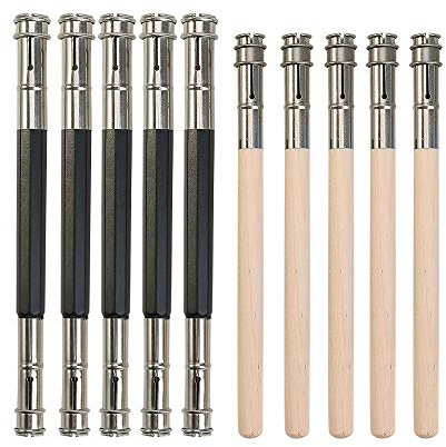 Liitata Extensión de lápiz tipo alargador, ajustable, de doble cabezal, para material de oficina escolar, lápiz de carbono, para estudiantes, dibujos, 10 unidades