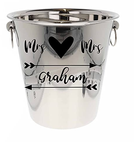 Personalised Mr & Mrs/Mrs & Mrs/Mr & Mr Ice Bucket with Matching Champagne Glasses (Ice Bucket Only)
