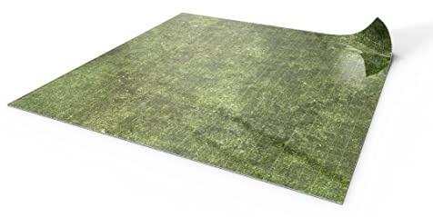 PLAYMATS Trockenlöschmatte RPG 80x80cm mit Gitter - trocken abwischbare Kampfmatte für Rollenspiele, Dungeons and Dragons (D&D), Pathfinder - Gras (quadratisch), Grass
