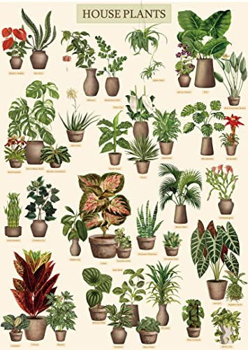 Vintage Houseplant Puzzle 1000 Pieces for Adult, Botany Succulent House Plant Puzzle, 39 Common Indoor Plants Jigsaw Puzzles as Plant Gifts（HD）