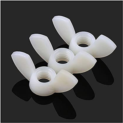 JOELEW Vis Papillon 1-100 Pièces M3-m12 Blanc Nylon écrou à Oreilles en Plastique Lingot écrou en Plastique Type Papillon Bouchon à Vis en Plastique Ecrou Papillon