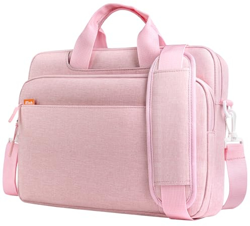 JETech Laptop Bag for 15-16 Inch Devices, Pink | For MacBook Air/Pro 15/16, Dell Inspiron 15.6, Water-Resistant Exterior, Shock-Absorbing Padding, Storage Pocket