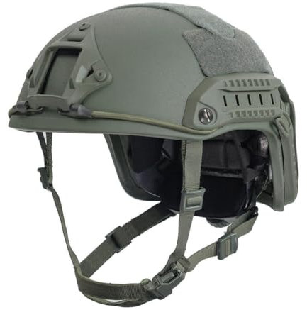 Casco tattico uomo e adulto Fast NIJ IIIA Level protettivo UHMWPE con sospensione Wendy, casco leggero impermeabile per una circonferenza della testa di 55-62 cm